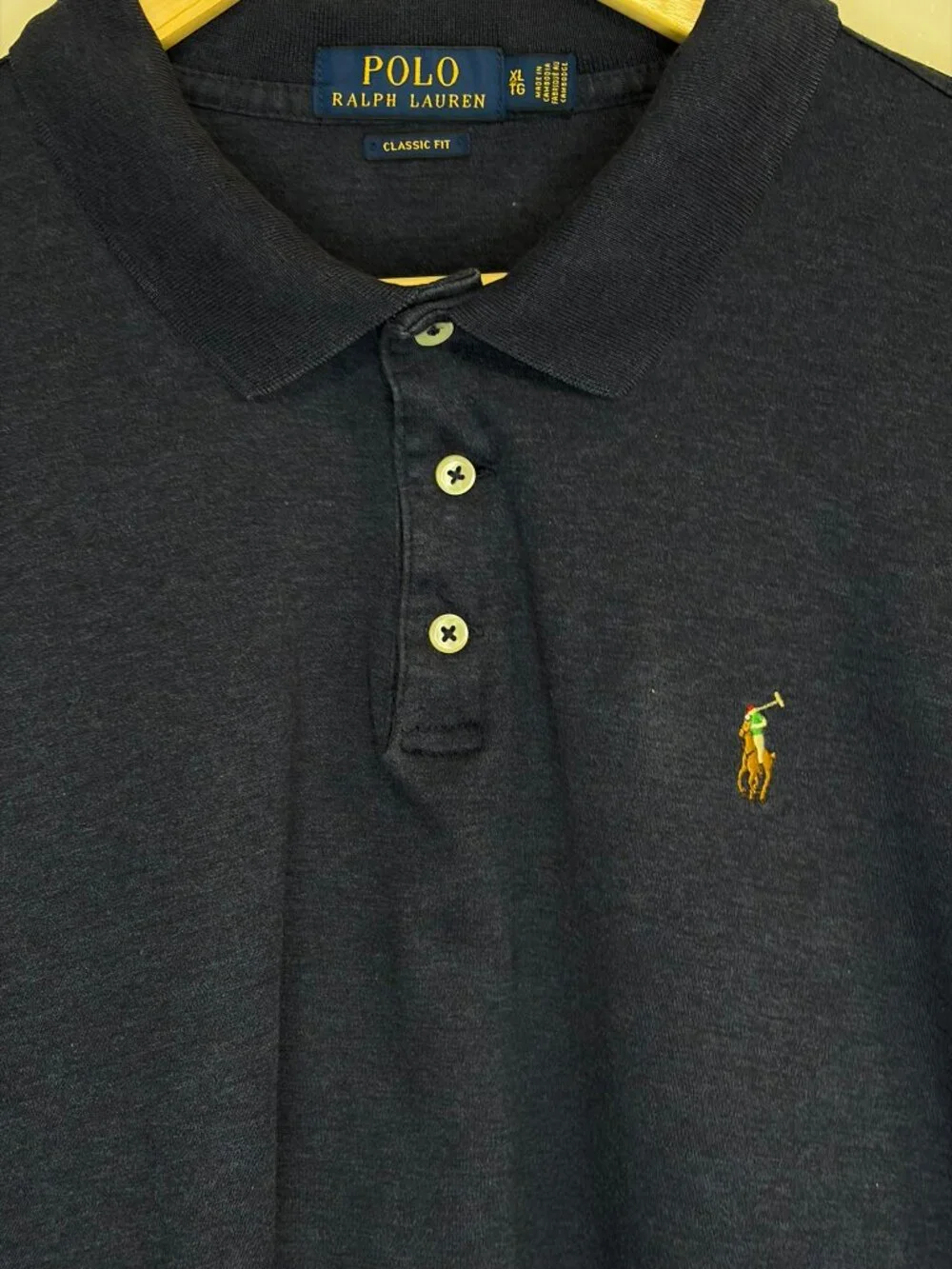 Polo Ralph Lauren Long Sleeve Polo Shirt XL Blue Classic Fit 100% Cotton Mens